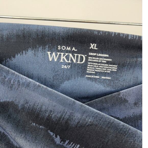 New NWT Soma WKND 24/7 Crop‎ Legging Balanced Blue XL Soft Comfort Cooling - Picture 7 of 8